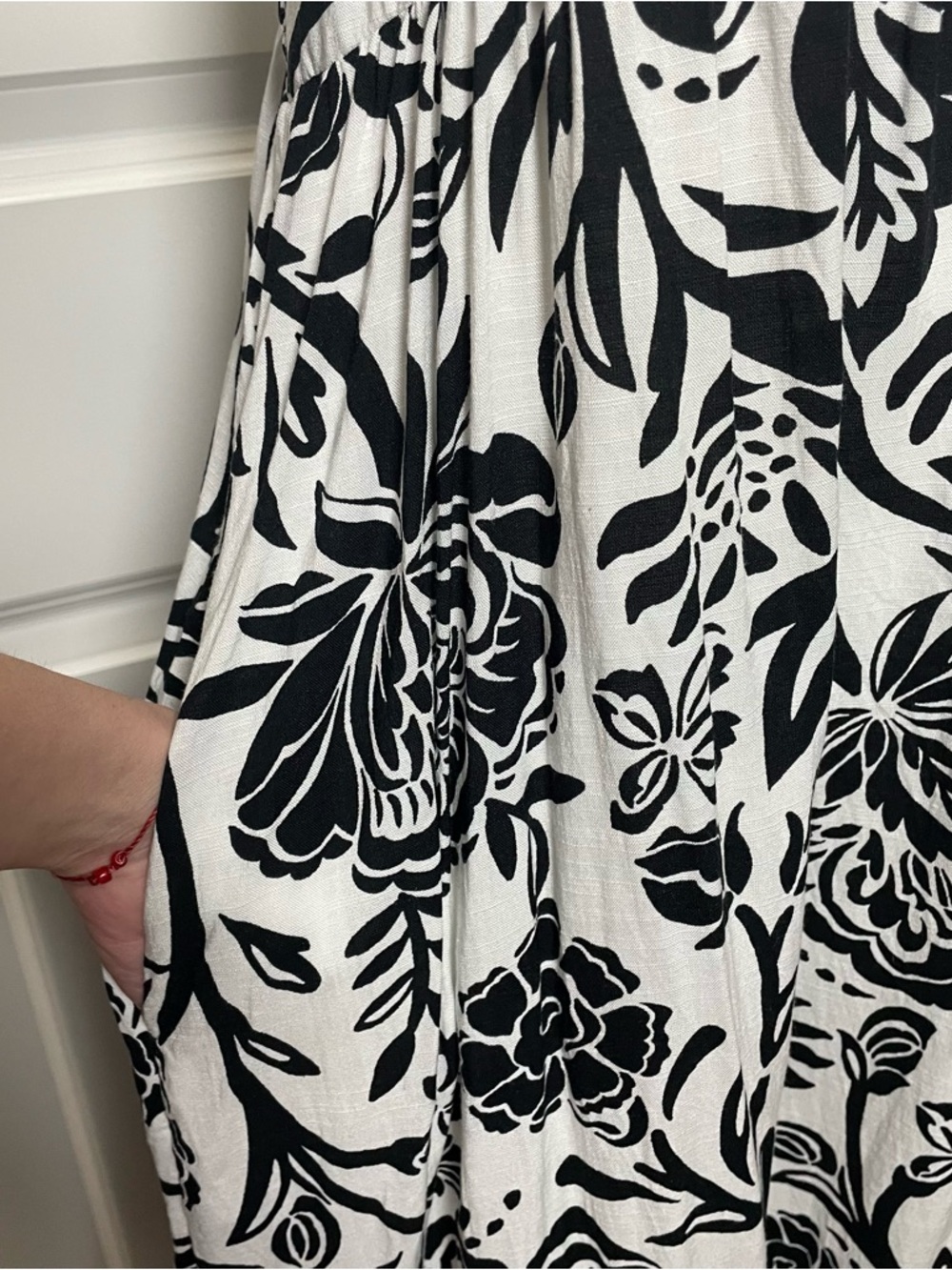 Knox Rose Boho Floral Midi Dress Black White Summer Beach Women’s L - Picture 10 of 16